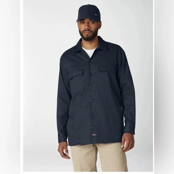 Dickies Men's FLEX Long Sleeve Work Shirt with Temp Control Cooling - Picture 1 of 3